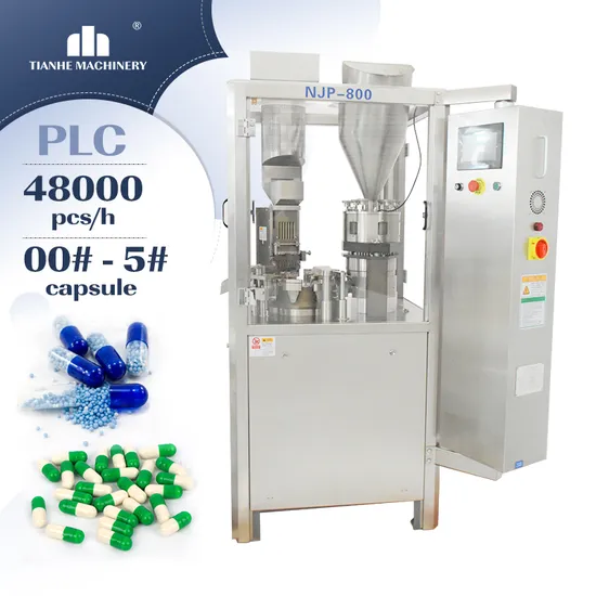 Tianhe New Njp 800 Automatic Empty Hard Gelatin Capsule Encapsulation Filling Machine for Fully Powder Granules Pellets