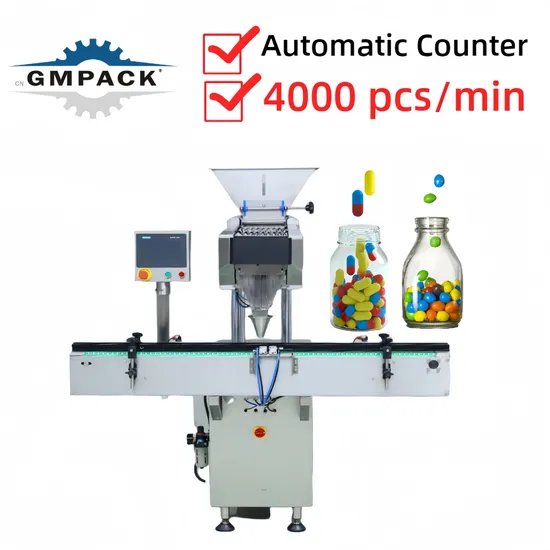 Electronic Small Automatic Pharmaceutical Food Medicine Pill Tablet Softgel Capsule Gummy Candy Counter Bottle Can Filling Packaging Counting Packing Machine 
